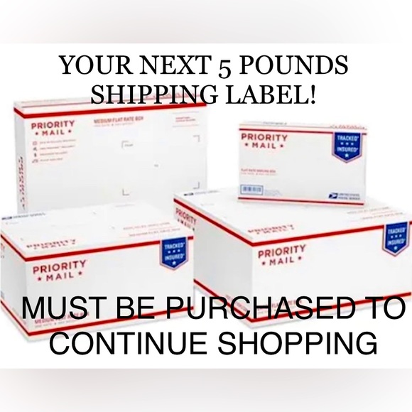 Overweight SHIPPING LABEL 5 pounds. Please be aware of your box weight. - Picture 1 of 3